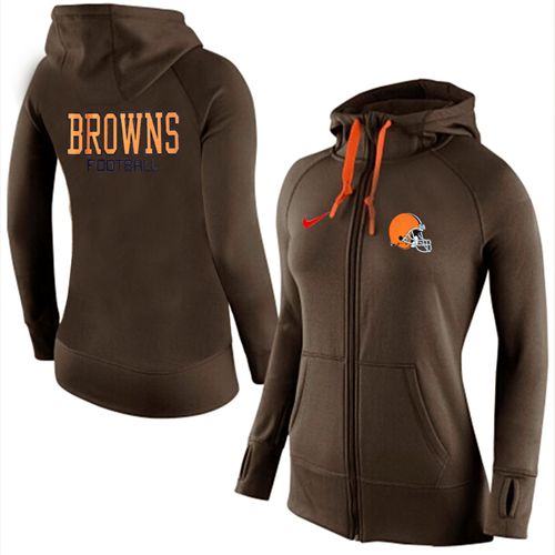 Women's Cleveland Browns Full-Zip Performance Hoodie Brown cheap jerseys for sale - CheapJerseys.Shop