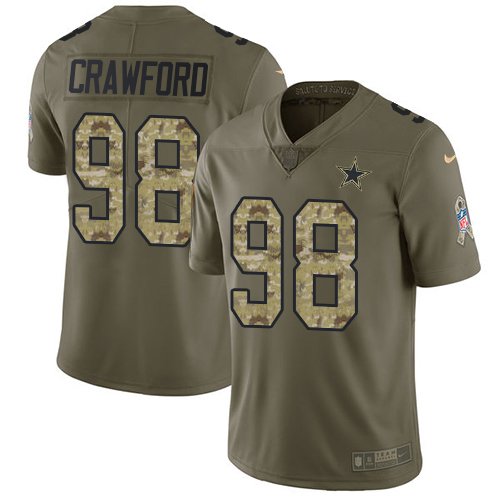Dallas Cowboys #98 Tyrone Crawford Olive/Camo Men's Stitched Limited 2017 Salute To Service Jersey Men's cheap jerseys for sale - CheapJerseys.Shop