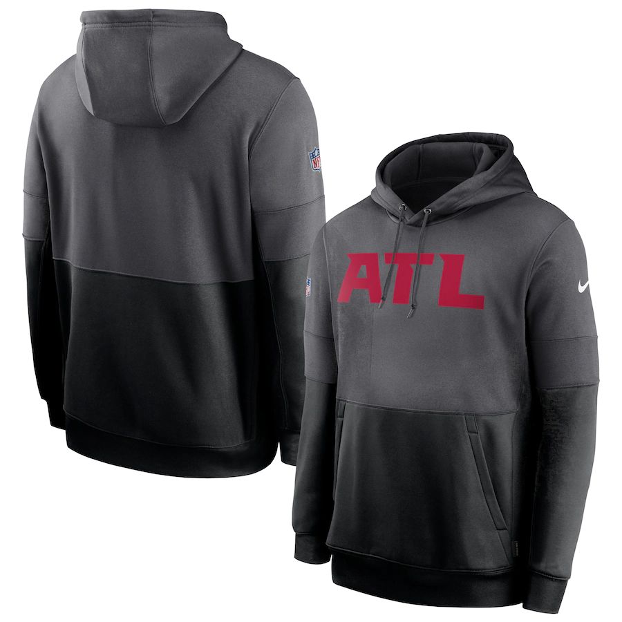 Atlanta Falcons Sideline Impact Lockup Performance Pullover Hoodie Charcoal Black cheap jerseys for sale - CheapJerseys.Shop