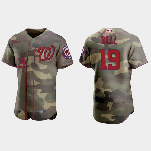 Washington Washington Nationals #19 Josh Bell Men's 2021 Armed Forces Day Authentic Jersey -Camo Men's cheap jerseys for sale - CheapJerseys.Shop