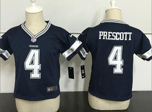 Toddler Cowboys #4 Dak Prescott Navy Blue Team Color Stitched Elite Jersey cheap jerseys for sale - CheapJerseys.Shop