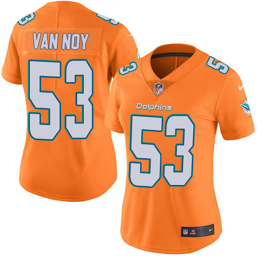 Miami Dolphins #53 Kyle Van Noy Orange Women's Stitched Limited Rush Jersey Womens cheap jerseys for sale - CheapJerseys.Shop