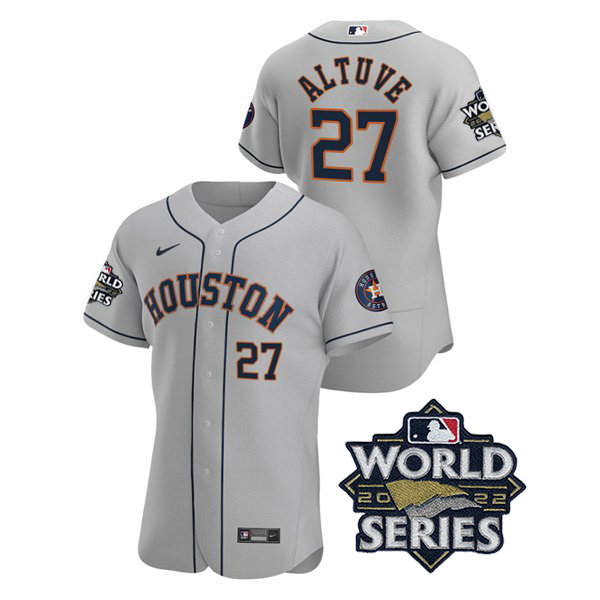 Houston Astros #27 Jose Altuve Men's 150th Anniversary 2022 World Series Authentic Jersey - Gray cheap jerseys for sale - CheapJerseys.Shop
