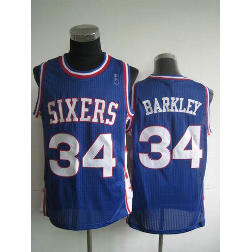 Philadelphia 76ers #34 Charles Barkley Blue Throwback Stitched Jersey Mens cheap jerseys for sale - CheapJerseys.Shop