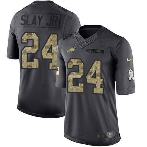 Philadelphia Eagles #24 Darius Slay Jr Black Men's Stitched Limited 2016 Salute to Service Jersey Men's cheap jerseys for sale - CheapJerseys.Shop