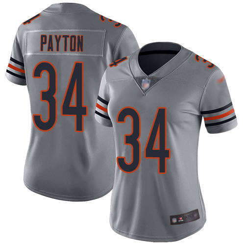 Bears #34 Walter Payton Silver Women's Stitched Limited Inverted Legend Jersey cheap jerseys for sale - CheapJerseys.Shop