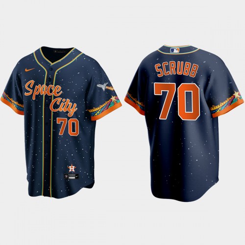 Houston Houston Astros #70 Andre Scrubb Navy Men's 2021 City Connect Replica Jersey Men's cheap jerseys for sale - CheapJerseys.Shop