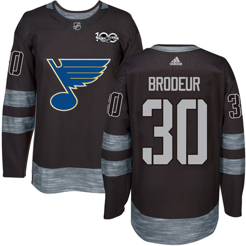 St. Louis Blues #30 Martin Brodeur Black 1917-2017 100th Anniversary Stitched Jersey Men's cheap jerseys for sale - CheapJerseys.Shop