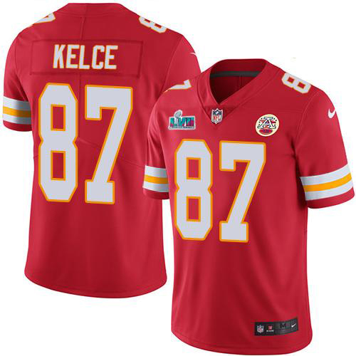 Chiefs #87 Travis Kelce Red Team Color Super Bowl LVII Patch Youth Stitched Vapor Untouchable Limited Jersey cheap jerseys for sale - CheapJerseys.Shop