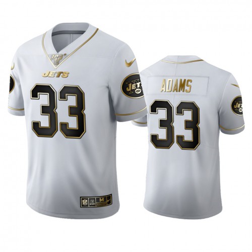 New York New York Jets #33 Jamal Adams Men's White Golden Edition Vapor Limited 100 Jersey Men's cheap jerseys for sale - CheapJerseys.Shop