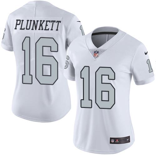 Las Vegas Raiders #16 Jim Plunkett White Women's Stitched Limited Rush Jersey Womens cheap jerseys for sale - CheapJerseys.Shop