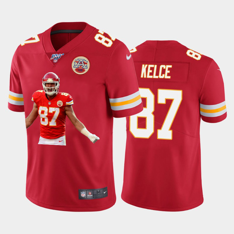 Kansas City Chiefs #87 Travis Kelce Team Hero 2 Vapor Limited 100 Jersey Red cheap jerseys for sale - CheapJerseys.Shop