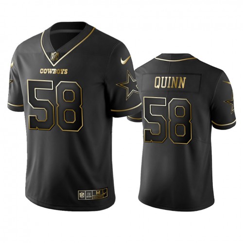 Dallas Cowboys #58 Robert Quinn Black Golden Limited Edition Stitched Jersey Men's cheap jerseys for sale - CheapJerseys.Shop