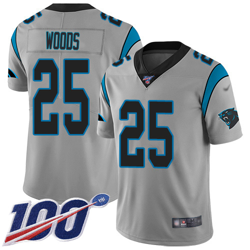Panthers #25 Xavier Woods Silver Men's Stitched Limited Inverted Legend 100th Season Jersey cheap jerseys for sale - CheapJerseys.Shop