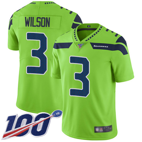 Seattle Seahawks #3 Russell Wilson Green Men's Stitched Limited Rush 100th Season Jersey Men's cheap jerseys for sale - CheapJerseys.Shop