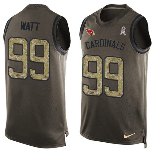 Cardinals #99 J.J. Watt Green Men's Stitched Limited Salute To Service Tank Top Jersey cheap jerseys for sale - CheapJerseys.Shop