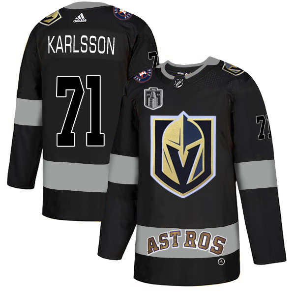 Golden Knights X Astros #71 William Karlsson Black 2023 Stanley Cup Final Patch Authentic City Joint Name Stitched Jersey cheap jerseys for sale - CheapJerseys.Shop