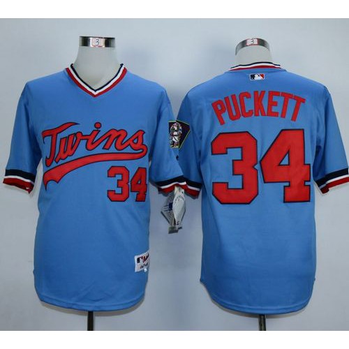 Minnesota Twins #34 Kirby Puckett Light Blue 1984 Turn Back The Clock Stitched Jersey Men's cheap jerseys for sale - CheapJerseys.Shop
