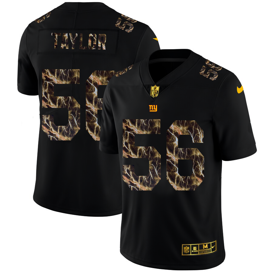 New York Giants #56 Lawrence Taylor Men's Black Flocked Lightning Vapor Limited Jersey cheap jerseys for sale - CheapJerseys.Shop