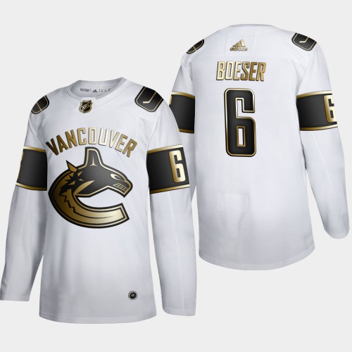 Vancouver Vancouver Canucks #6 Brock Boeser Men's White Golden Edition Limited Stitched Jersey Men's cheap jerseys for sale - CheapJerseys.Shop