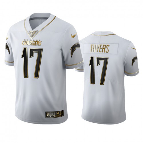 Los Angeles Los Angeles Chargers #17 Philip Rivers Men's White Golden Edition Vapor Limited 100 Jersey Men's cheap jerseys for sale - CheapJerseys.Shop