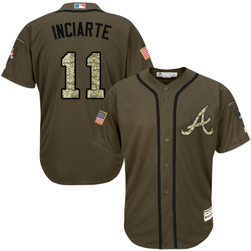 Atlanta Braves #11 Ender Inciarte Green Salute to Service Stitched Youth Jersey Youth cheap jerseys for sale - CheapJerseys.Shop