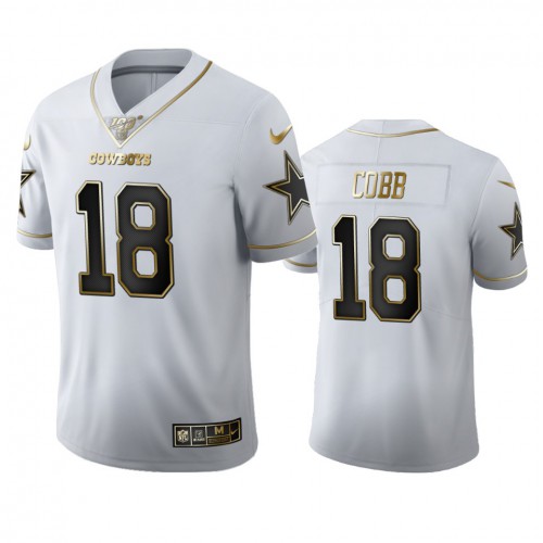 Dallas Dallas Cowboys #18 Randall Cobb Men's White Golden Edition Vapor Limited 100 Jersey Men's cheap jerseys for sale - CheapJerseys.Shop