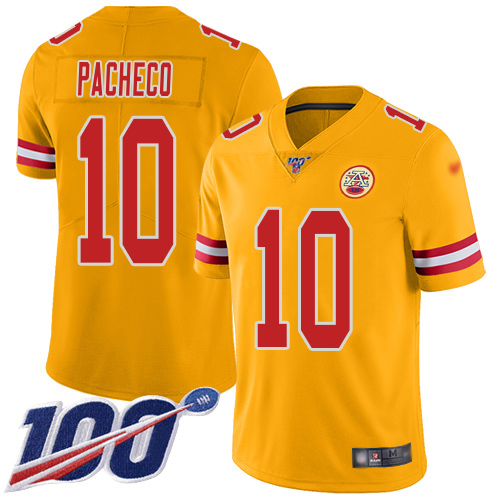 Chiefs #10 Isiah Pacheco Gold Men's Stitched Limited Inverted Legend 100th Season Jersey cheap jerseys for sale - CheapJerseys.Shop