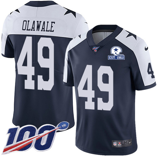 Dallas Cowboys #49 Jamize Olawale Navy Blue Thanksgiving Men's Stitched With Established In 1960 Patch 100th Season Vapor Untouchable Limited Thro cheap jerseys for sale - CheapJerseys.Shop