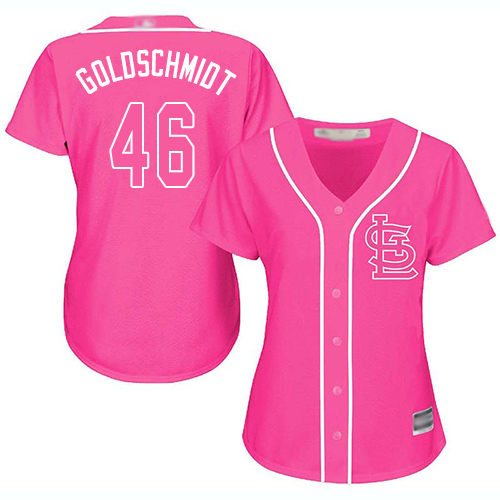 St.Louis Cardinals #46 Paul Goldschmidt Pink Fashion Women's Stitched Jersey Womens cheap jerseys for sale - CheapJerseys.Shop