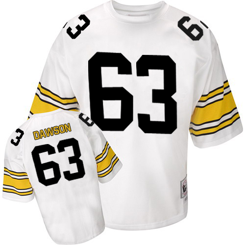 Mitchell And Ness Pittsburgh Steelers #63 Dermontti Dawson White Stitched Jersey Men's cheap jerseys for sale - CheapJerseys.Shop