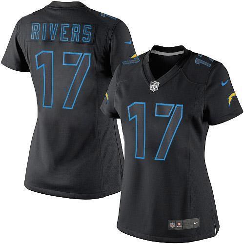 Los Angeles Chargers #17 Philip Rivers Black Impact Women's Stitched Limited Jersey Womens cheap jerseys for sale - CheapJerseys.Shop