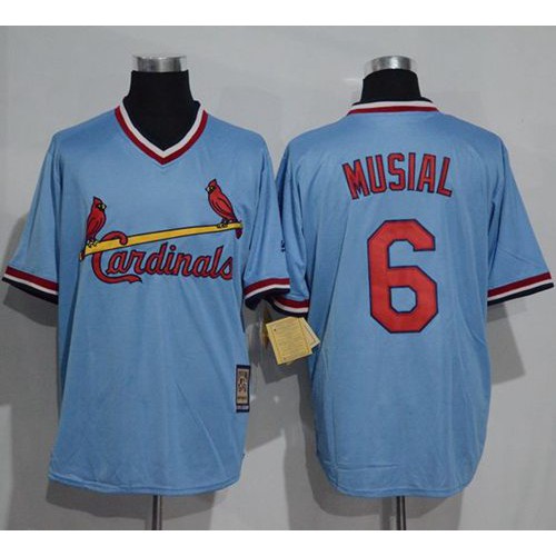 St.Louis Cardinals #6 Stan Musial Blue Cooperstown Throwback Stitched Jersey Men's cheap jerseys for sale - CheapJerseys.Shop