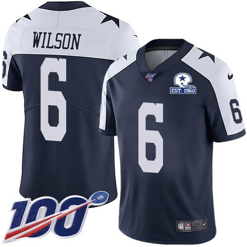 Cowboys #6 Donovan Wilson Navy Blue Thanksgiving Men's Stitched With Established In 1960 Patch 100th Season Vapor Untouchable Limited Throwback Je cheap jerseys for sale - CheapJerseys.Shop