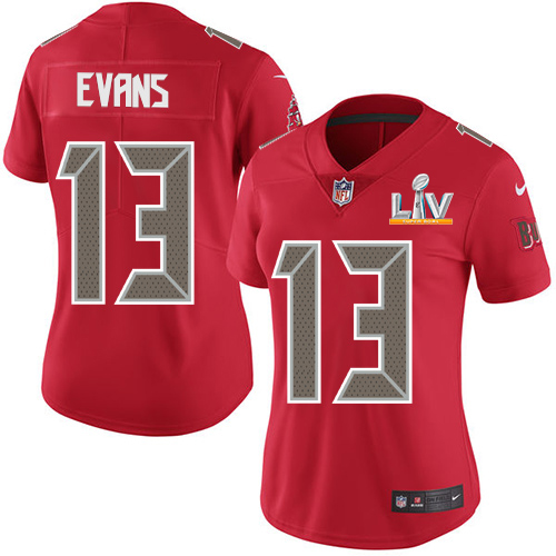 Buccaneers #13 Mike Evans Red Women's Super Bowl LV Bound Stitched Limited Rush Jersey cheap jerseys for sale - CheapJerseys.Shop