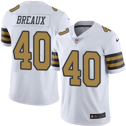 New Orleans Saints #40 Delvin Breaux White Men's Stitched Limited Rush Jersey Men's cheap jerseys for sale - CheapJerseys.Shop