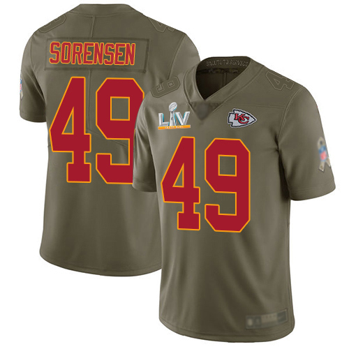 Kansas City Chiefs #49 Daniel Sorensen Olive Men's Super Bowl LV Bound Stitched Limited 2017 Salute To Service Jersey Men's cheap jerseys for sale - CheapJerseys.Shop