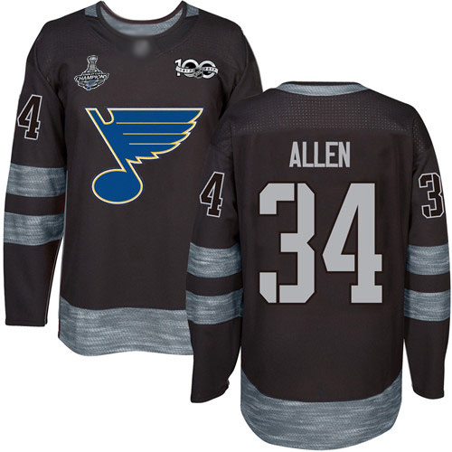 St. Louis Blues #34 Jake Allen Black 1917-2017 100th Anniversary Stanley Cup Champions Stitched Jersey Men's cheap jerseys for sale - CheapJerseys.Shop