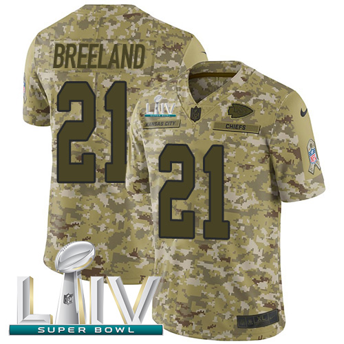 Kansas City Chiefs #21 Bashaud Breeland Camo Super Bowl LIV 2020 Youth Stitched Limited 2018 Salute To Service Jersey Youth cheap jerseys for sale - CheapJerseys.Shop
