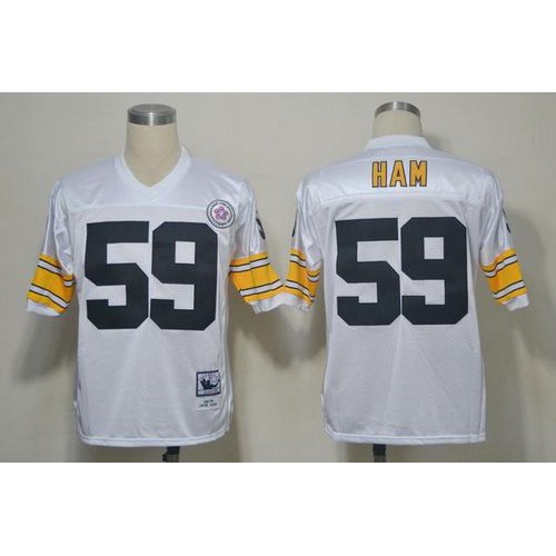 Mitchell And Ness Pittsburgh Steelers #59 Jack Ham White Stitched Jersey Men's cheap jerseys for sale - CheapJerseys.Shop