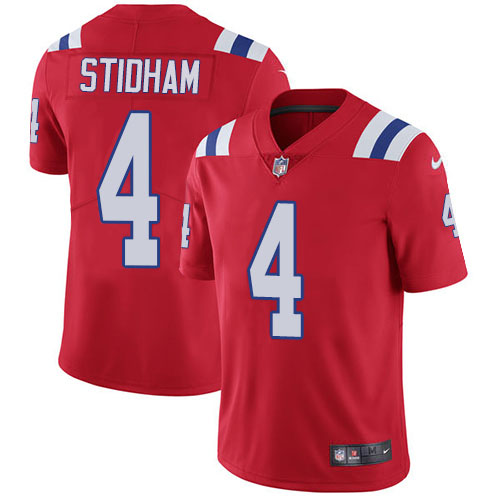 New England Patriots #4 Jarrett Stidham Red Alternate Men's Stitched Vapor Untouchable Limited Jersey Men's cheap jerseys for sale - CheapJerseys.Shop