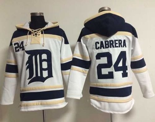 Tigers #24 Miguel Cabrera White Sawyer Hooded Sweatshirt Hoodie cheap jerseys for sale - CheapJerseys.Shop