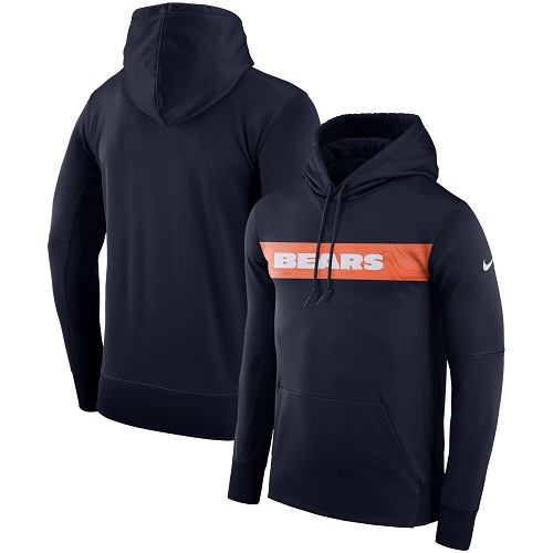 Men's Chicago Bears Navy Sideline Team Performance Pullover Hoodie cheap jerseys for sale - CheapJerseys.Shop