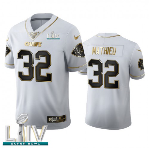 Kansas City Kansas City Chiefs #32 Tyrann Mathieu Men's White Golden Super Bowl LIV 2020 Edition Vapor Limited 100 Jersey Men's cheap jerseys for sale - CheapJerseys.Shop