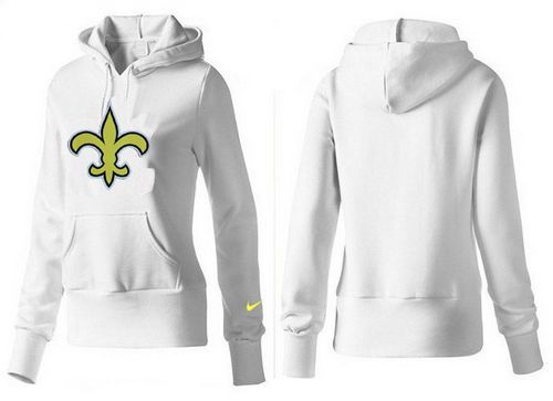 Women's New Orleans Saints Logo Pullover Hoodie White cheap jerseys for sale - CheapJerseys.Shop