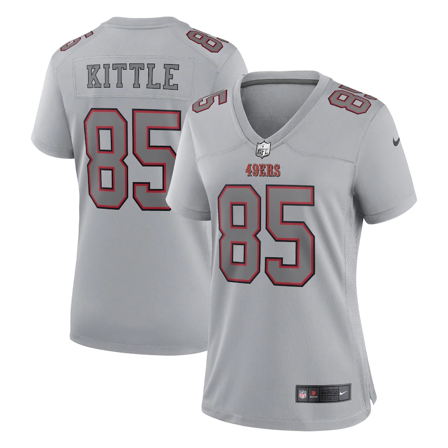 San Francisco 49ers #85 George Kittle Women's Gray Atmosphere Fashion Game Jersey cheap jerseys for sale - CheapJerseys.Shop