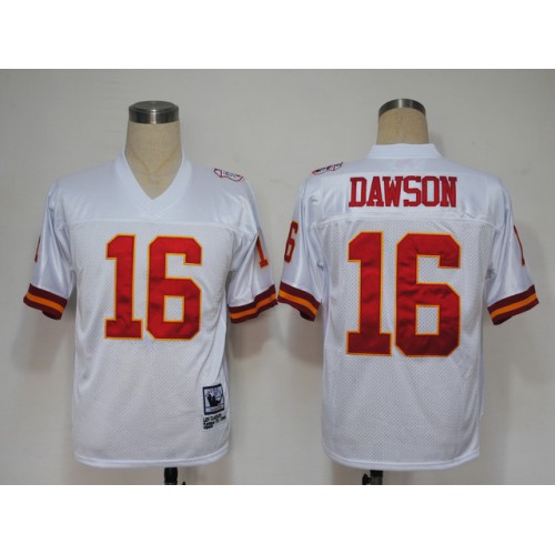 Mitchell And Ness Kansas City Chiefs #16 Len Dawson White Stitched Throwback Jersey Men's cheap jerseys for sale - CheapJerseys.Shop