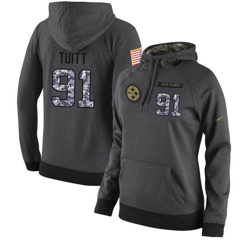Women's Pittsburgh Steelers #91 Stephon Tuitt Stitched Black Anthracite Salute To Service Player Performance Hoodie cheap jerseys for sale - CheapJerseys.Shop