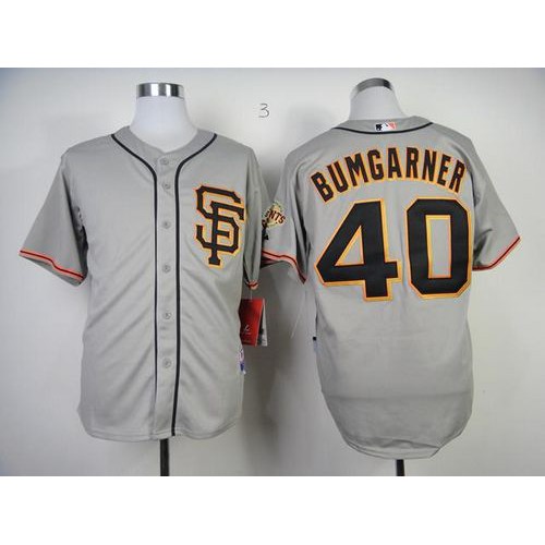 San Francisco Giants #40 Madison Bumgarner Grey Road 2 Cool Base Stitched Jersey Men's cheap jerseys for sale - CheapJerseys.Shop