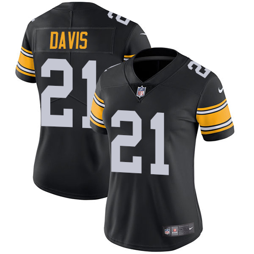 Pittsburgh Steelers #21 Sean Davis Black Alternate Women's Stitched Vapor Untouchable Limited Jersey Womens cheap jerseys for sale - CheapJerseys.Shop